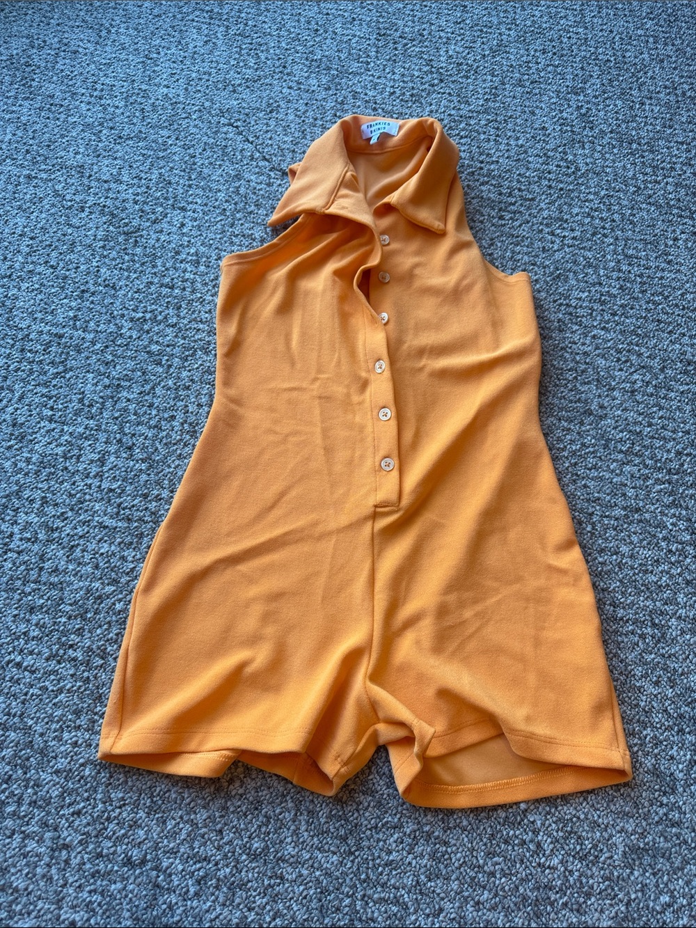 Frankie's Bikinis Orange Sleeveless Romper